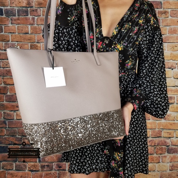 Kate spade LARGE Penny tote & wallet grey SET - Picture 4 of 7